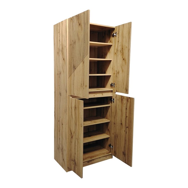 Παπουτσοθήκη-ντουλάπι Kebell pakoworld σε oak απόχρωση 71x41.5x180.4εκ 049-000113