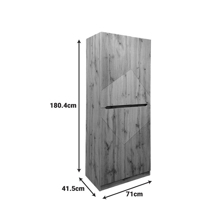 Παπουτσοθήκη-ντουλάπι Kebell pakoworld σε oak απόχρωση 71x41.5x180.4εκ 049-000113