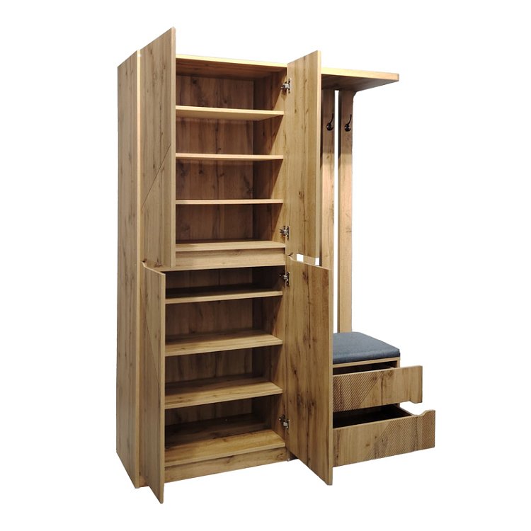 Έπιπλο εισόδου Zomie pakoworld σε oak απόχρωση 131x41.5x180.4εκ 049-000114