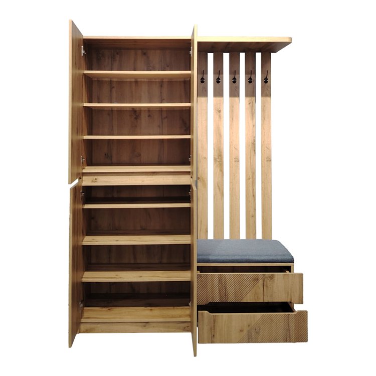 Έπιπλο εισόδου Zomie pakoworld σε oak απόχρωση 131x41.5x180.4εκ 049-000114