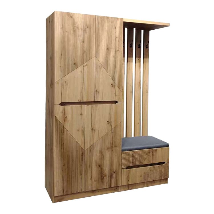 Έπιπλο εισόδου Zomie pakoworld σε oak απόχρωση 131x41.5x180.4εκ 049-000114