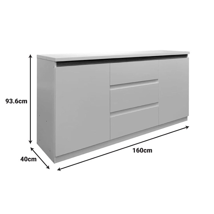Μπουφές Chiemo pakoworld λευκό 160x40x93.6εκ 049-000115