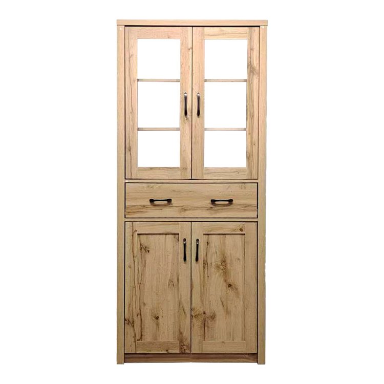 Βιτρίνα-ντουλάπα Nisso pakoworld σε oak απόχρωση 80x40x183.5εκ 049-000116