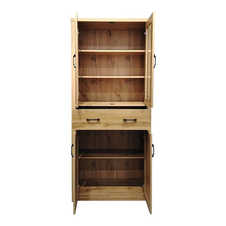 Βιτρίνα-ντουλάπα Nisso pakoworld σε oak απόχρωση 80x40x183.5εκ 049-000116