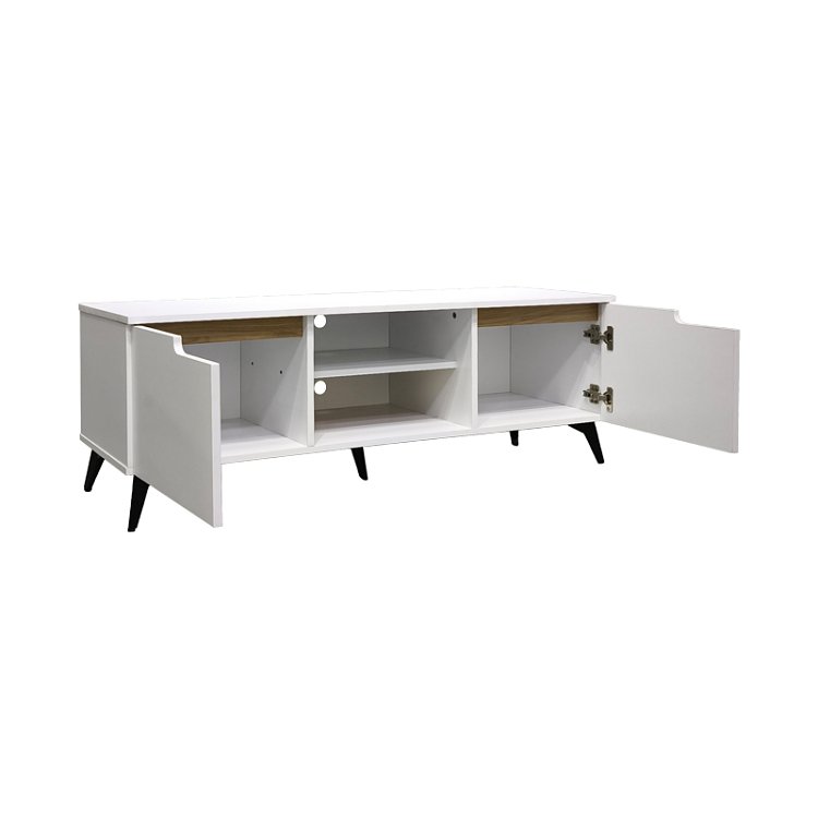 Έπιπλο τηλεόρασης Kemvio pakoworld  sonoma-λευκό 120x38x44εκ 049-000123