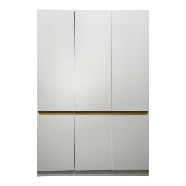 Ντουλάπα τρίφυλλη Merzia pakoworld  sonoma-λευκό 120x46.5x183εκ 049-000125