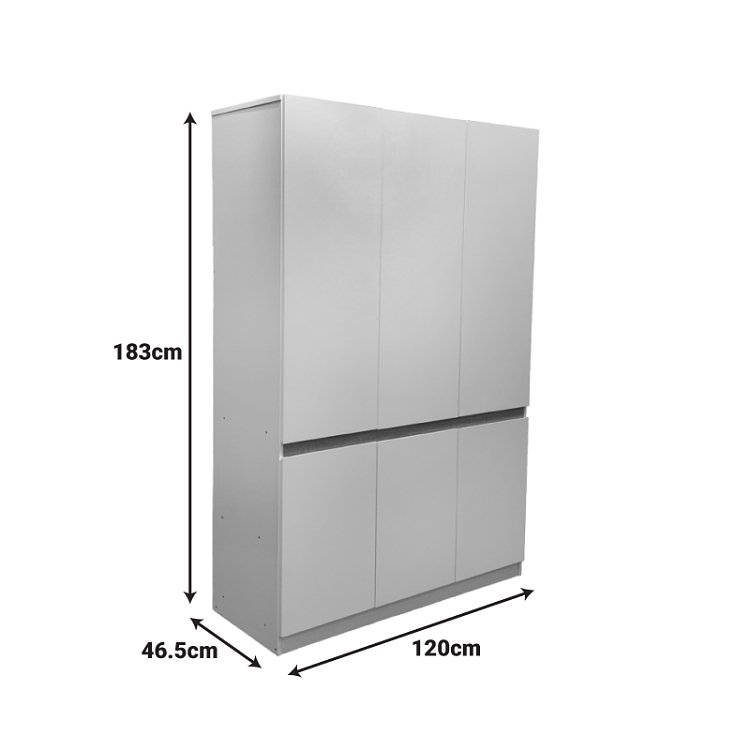 Ντουλάπα τρίφυλλη Merzia pakoworld  sonoma-λευκό 120x46.5x183εκ 049-000125