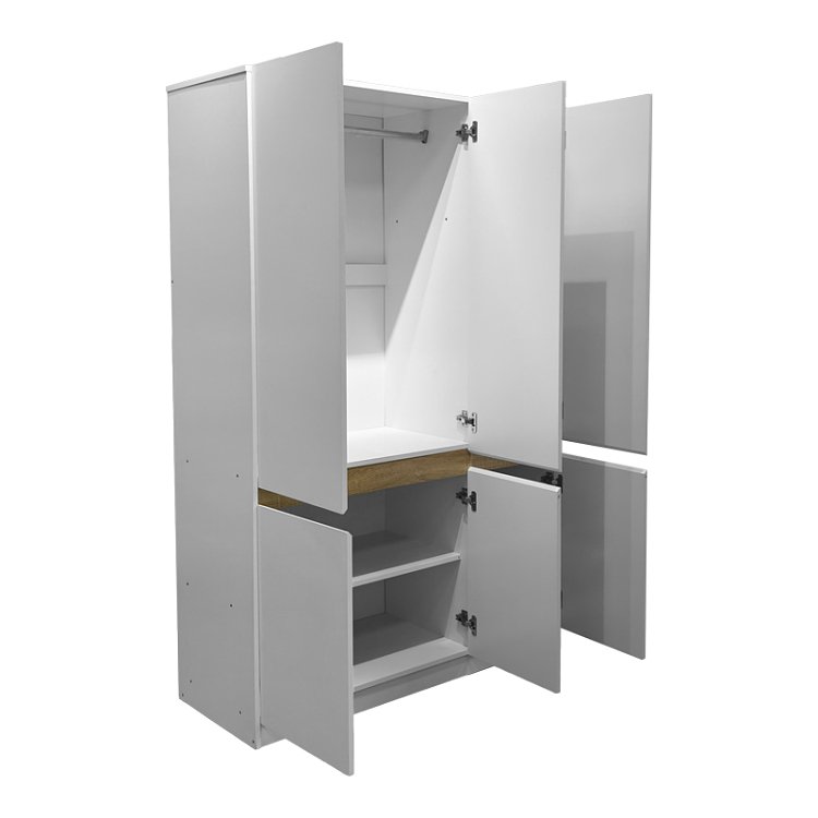 Ντουλάπα τρίφυλλη Merzia pakoworld  sonoma-λευκό 120x46.5x183εκ 049-000125