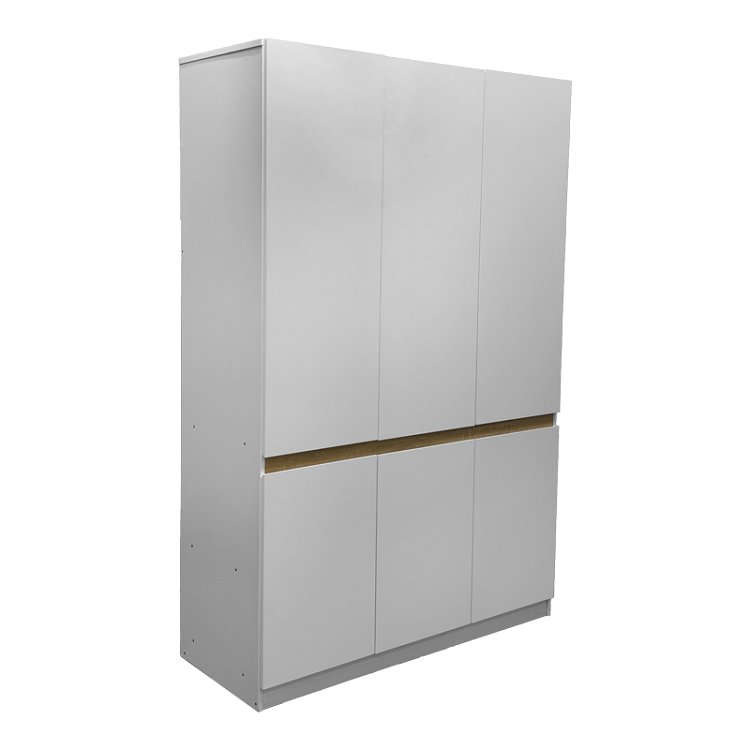 Ντουλάπα τρίφυλλη Merzia pakoworld  sonoma-λευκό 120x46.5x183εκ 049-000125