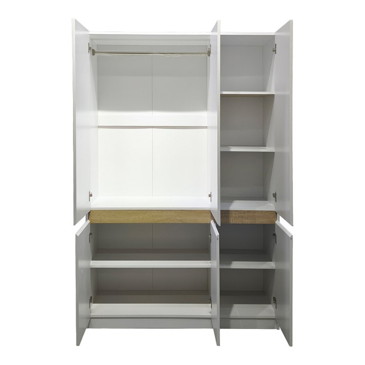 Ντουλάπα τρίφυλλη Merzia pakoworld  sonoma-λευκό 120x46.5x183εκ 049-000125