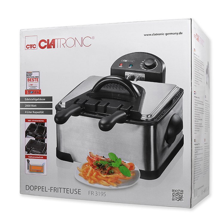 CLATRONIC CL FR 3195 Διπλή Φριτέζα 4L 2000W 058-0291