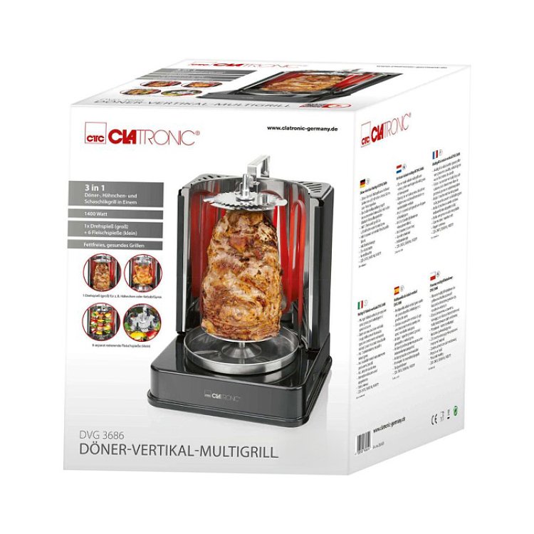 Clatronic DVG 3686 Ηλεκτρική Κάθετη Ψησταριά 1400W