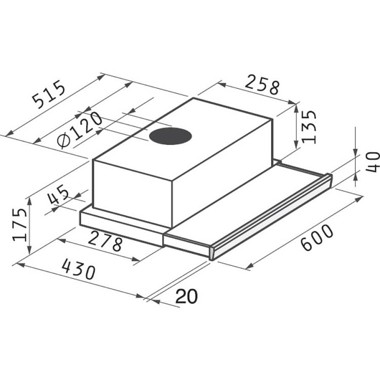 PYRAMIS Απορροφητήρας Συρόμενος 60cm Inox 065017002