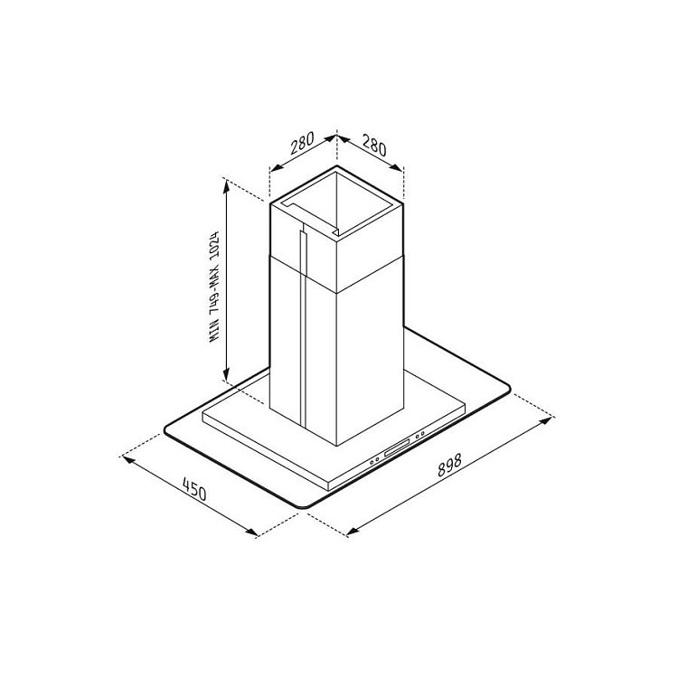 PYRAMIS CIELO Απορροφητήρας Οροφής 60cm Inox 065018501