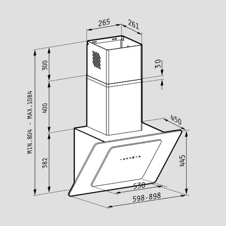 PYRAMIS FIERO Απορροφητήρας Καμινάδα 60cm Μαύρο 065023101