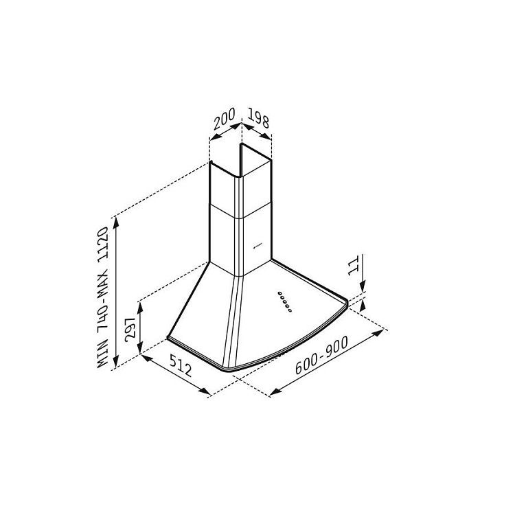 PYRAMIS Απορροφητήρας Καμινάδα Οβάλ 60cm Inox 065030401