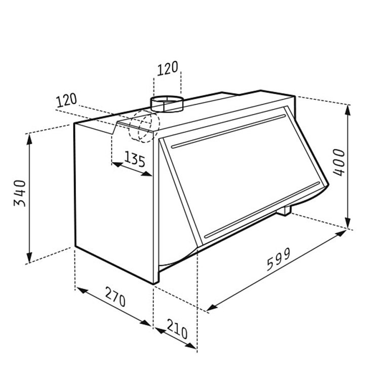 PYRAMIS Απορροφητήρας Πτυσσόμενος 60cm Καφέ 065031402