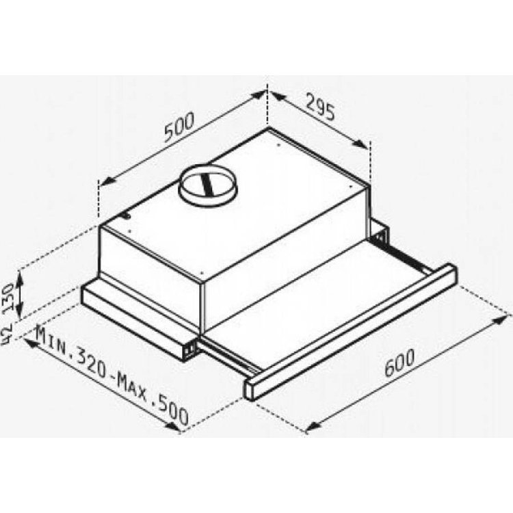 PYRAMIS POWER SLIM Απορροφητήρας Συρόμενος 60cm Inox 065032901