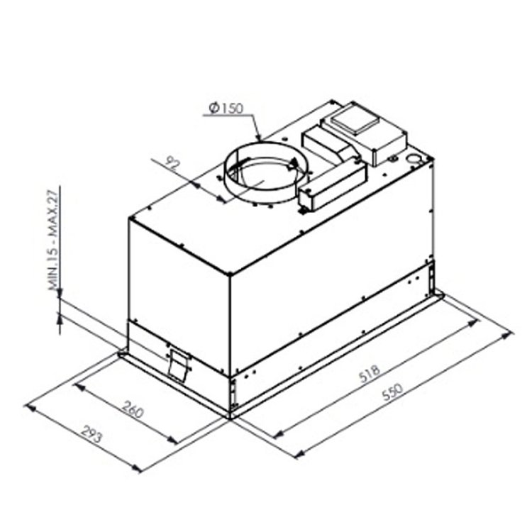 PYRAMIS PLUS Απορροφητήρας Μηχανισμός Απορρόφησης 55cm Inox 065036701