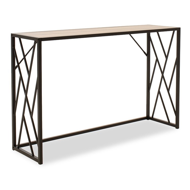 Κονσόλα Ivy pakoworld χρώμα καρυδί-μαύρο 120x35x75εκ 066-000015