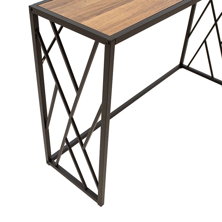 Κονσόλα Ivy pakoworld χρώμα καρυδί-μαύρο 120x35x75εκ 066-000015