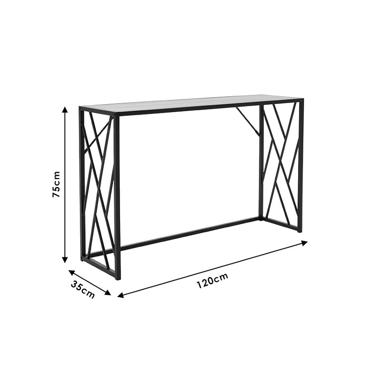 Κονσόλα Ivy pakoworld χρώμα καρυδί-μαύρο 120x35x75εκ 066-000015