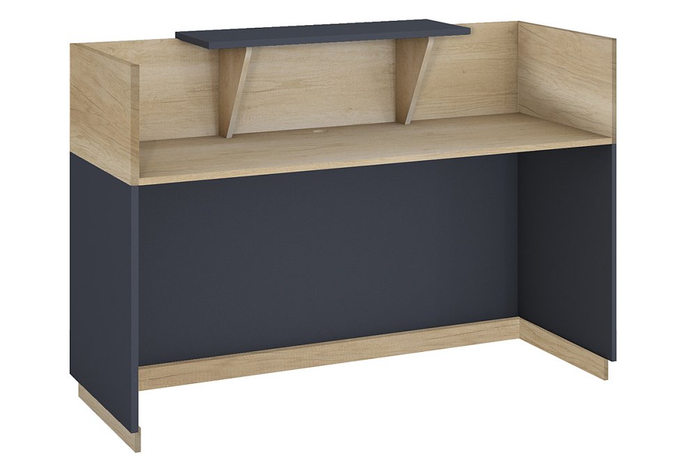 Γραφείο reception Lotus pakoworld σε χρώμα φυσικό - ανθρακί 180x70x110εκ 069-000016