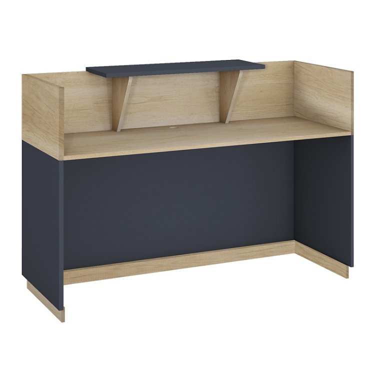 Γραφείο reception Lotus pakoworld σε χρώμα φυσικό - ανθρακί 200x70x110εκ 069-000098
