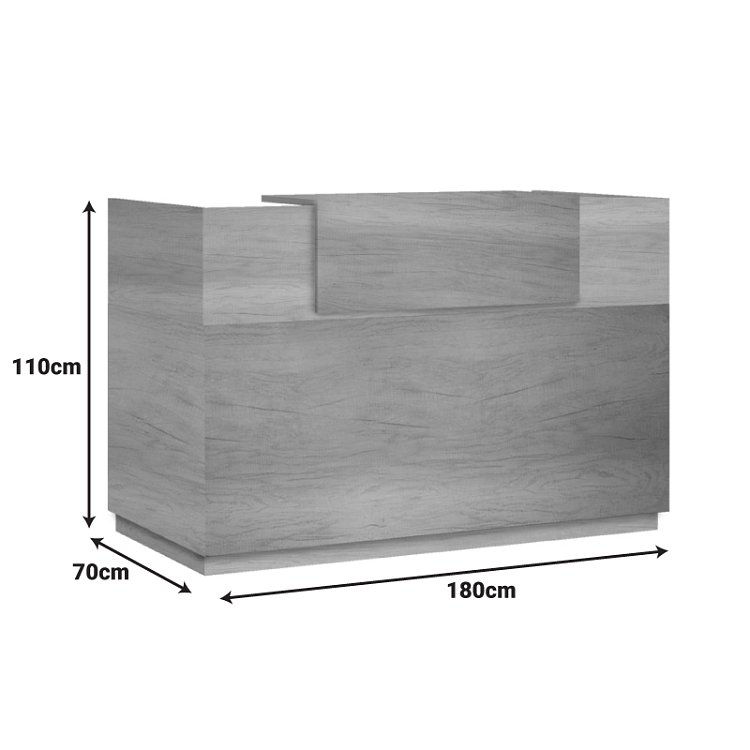 Γραφείο reception Lotus pakoworld σε χρώμα φυσικό 180x70x110εκ 069-000100