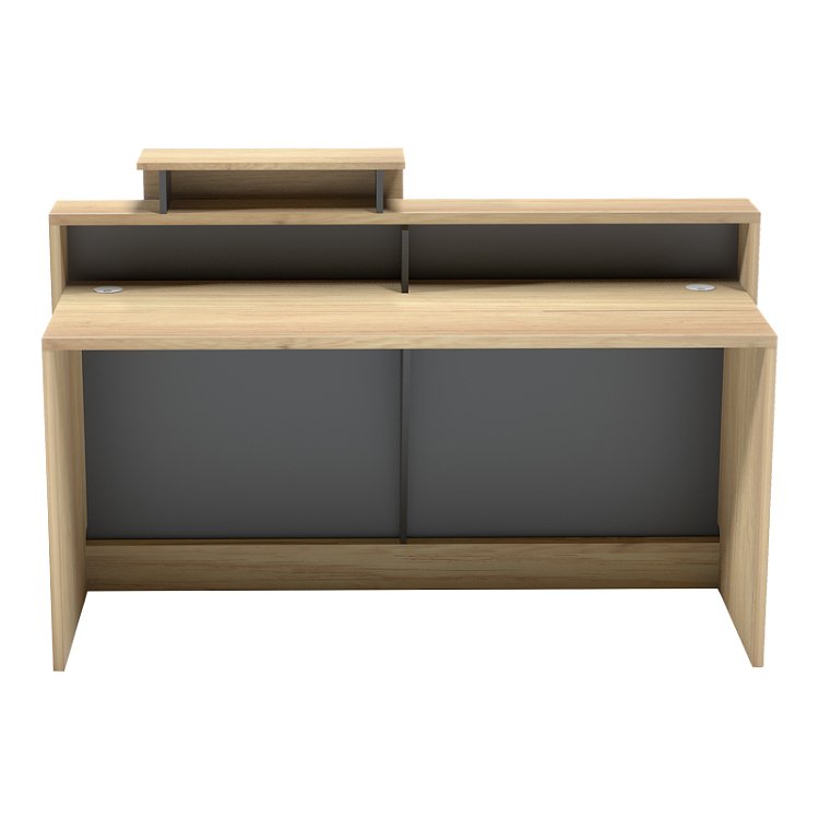 Γραφείο reception Lotus pakoworld σε φυσική-ανθρακί απόχρωση 160x60x105εκ 069-000114