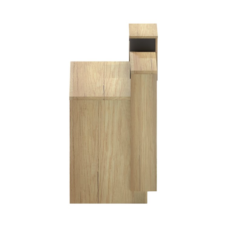 Γραφείο reception Lotus pakoworld σε φυσική-ανθρακί απόχρωση 160x60x105εκ 069-000114