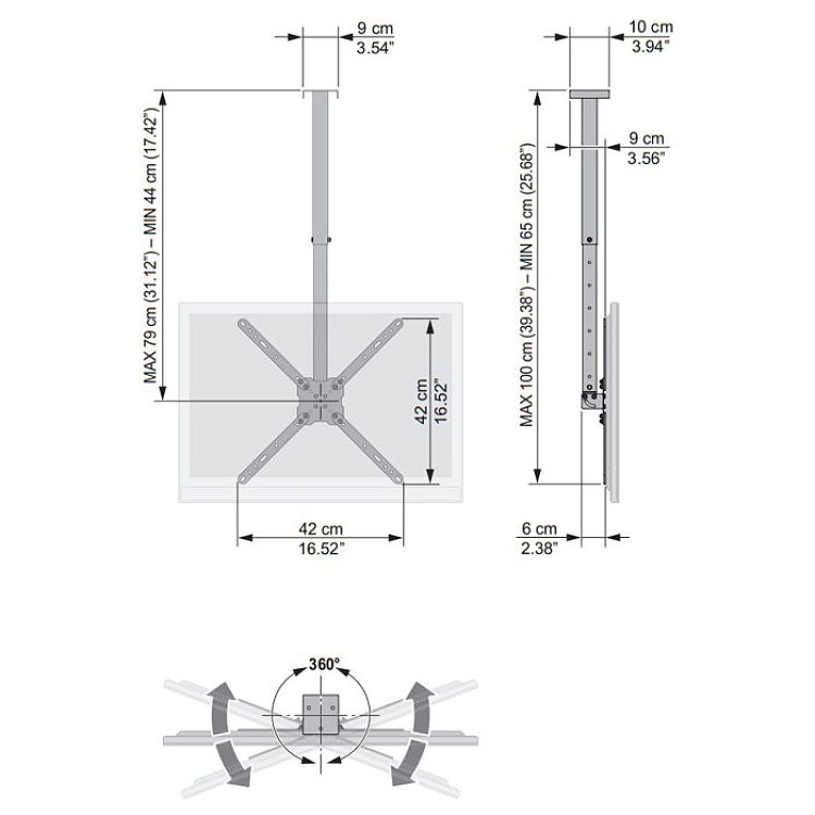 MELICONI SLIMSTYLE 400 CE Βάση Οροφής 14"-65" 070-0486