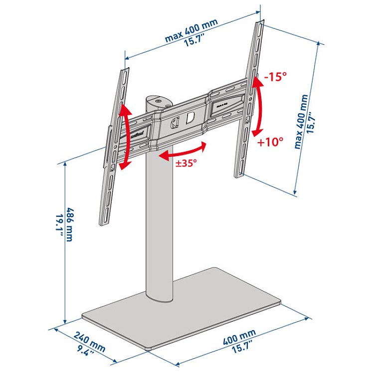 MELICONI Βάση Τοίχου Τηλεόρασης 070-0556 32"-55"