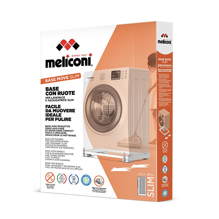 Τροχήλατη Βάση Meliconi Base Move Slim 070-0644 Λευκή