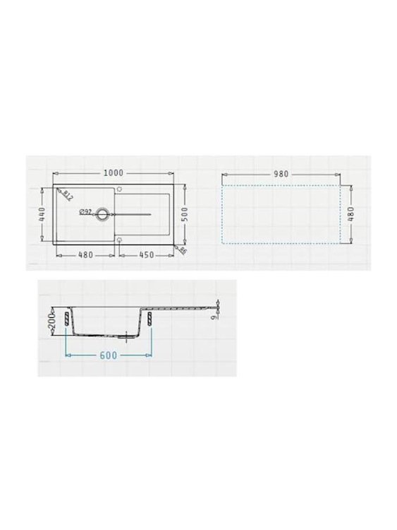 Νεροχύτης Ithaka (100x50) 1B 1D Plus 070243811
