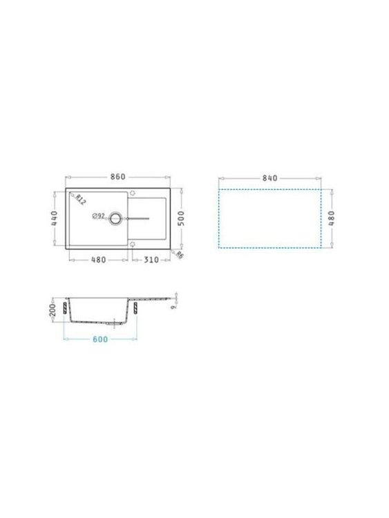 Νεροχύτης Ithaka (86x50) 1B 1D Plus 070244811