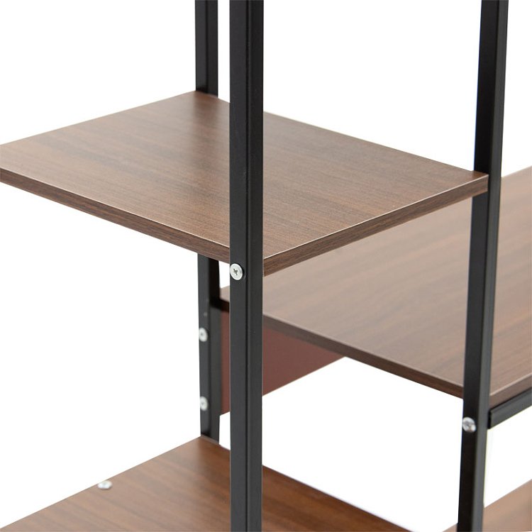 Ραφιέρα επιδαπέδια Leena pakoworld μέταλλο dark oak-μαύρο 80x30x142εκ 072-000060