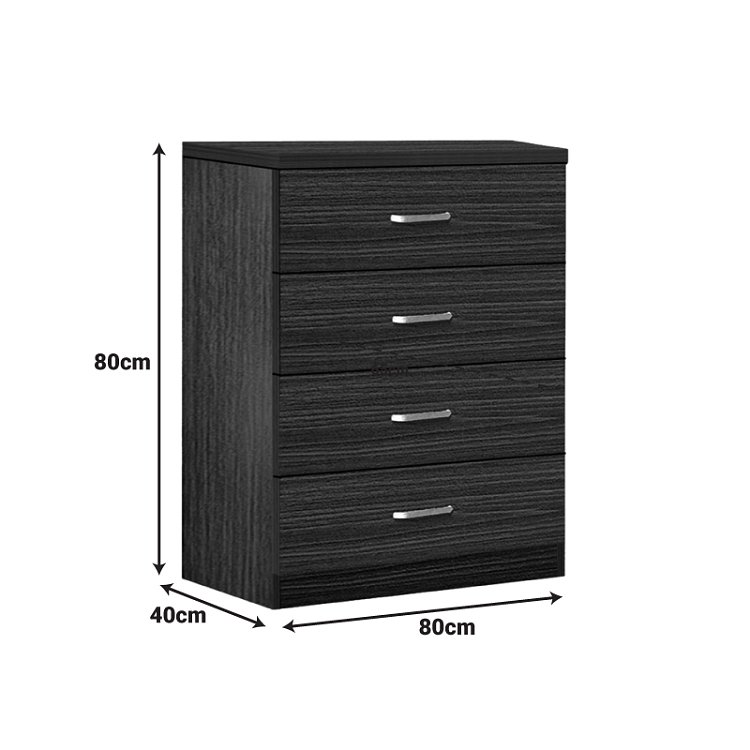 Συρταριέρα Killian pakoworld με 4 συρτάρια wenge 80x40x80εκ 072-000079