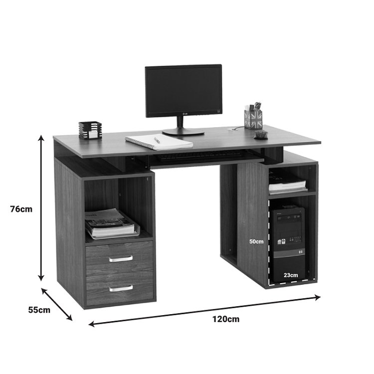 Γραφείο υπολογιστή Liberion pakoworld καρυδί 120x55x76εκ 072-000090