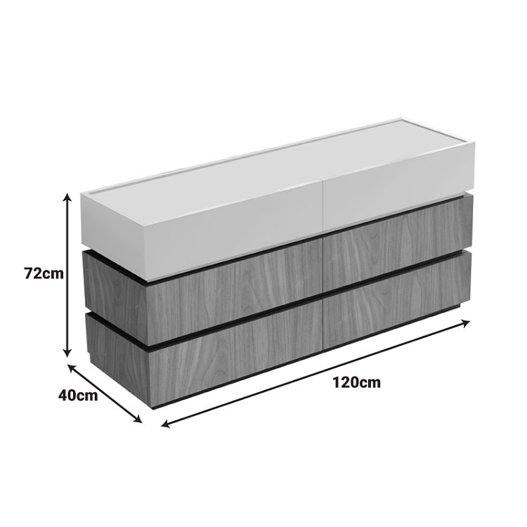 Συρταριέρα Sonlen pakoworld mdf σε καρυδί-μπεζ απόχρωση 120x40x72εκ 072-000103