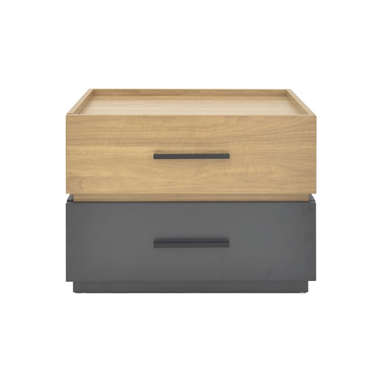 Κομοδίνο Sonlen pakoworld mdf σε sonoma-ανθρακί απόχρωση 60x40x44.5εκ 072-000104
