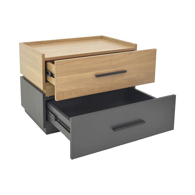 Κομοδίνο Sonlen pakoworld mdf σε sonoma-ανθρακί απόχρωση 60x40x44.5εκ 072-000104
