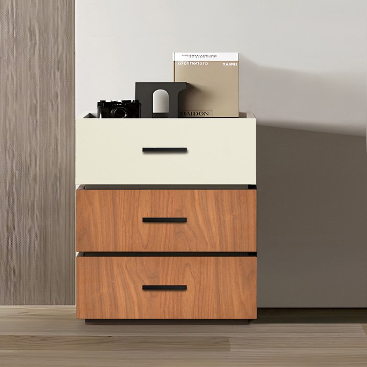 Κομοδίνο Sonlen pakoworld mdf σε καρυδί-μπεζ απόχρωση 60x40x66εκ 072-000106
