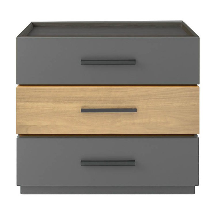 Κομοδίνο Sonlen pakoworld mdf σε sonoma-ανθρακί απόχρωση 60x40x66εκ 072-000107