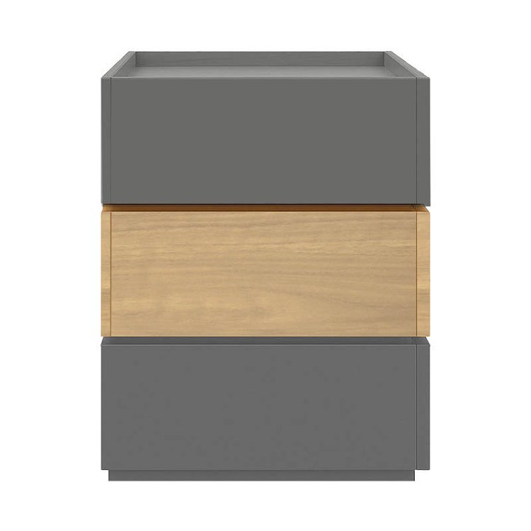 Κομοδίνο Sonlen pakoworld mdf σε sonoma-ανθρακί απόχρωση 60x40x66εκ 072-000107