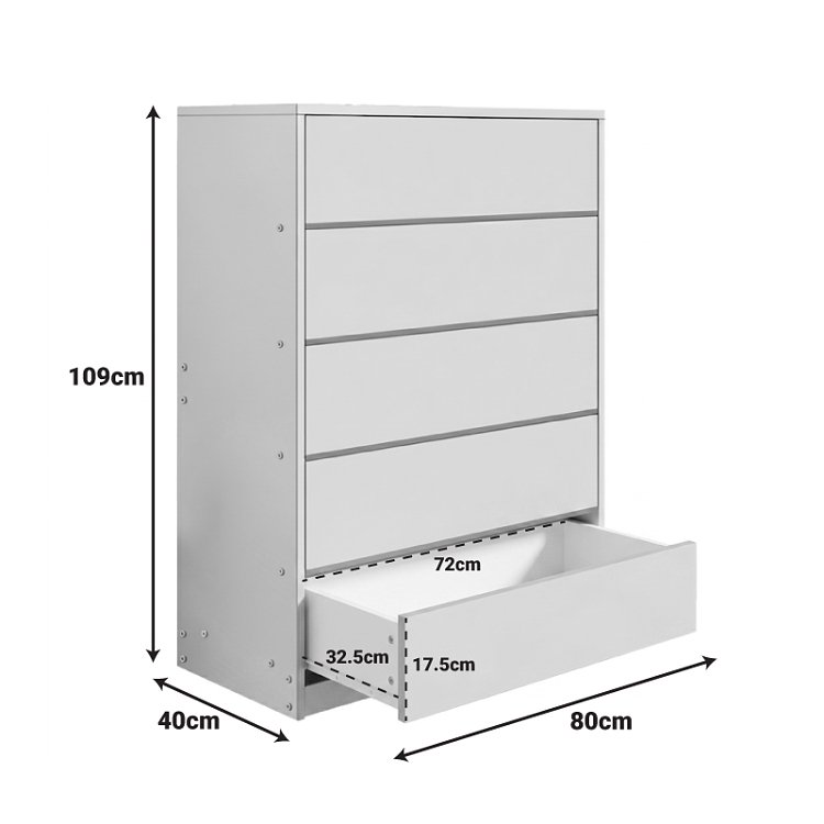 Συρταριέρα Kuanger pakoworld mdf σε φυσική απόχρωση 80x40x109εκ 072-000109