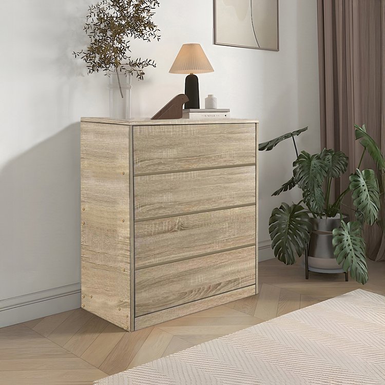 Συρταριέρα Kuanger pakoworld mdf σε φυσική απόχρωση 80x40x89εκ 072-000113