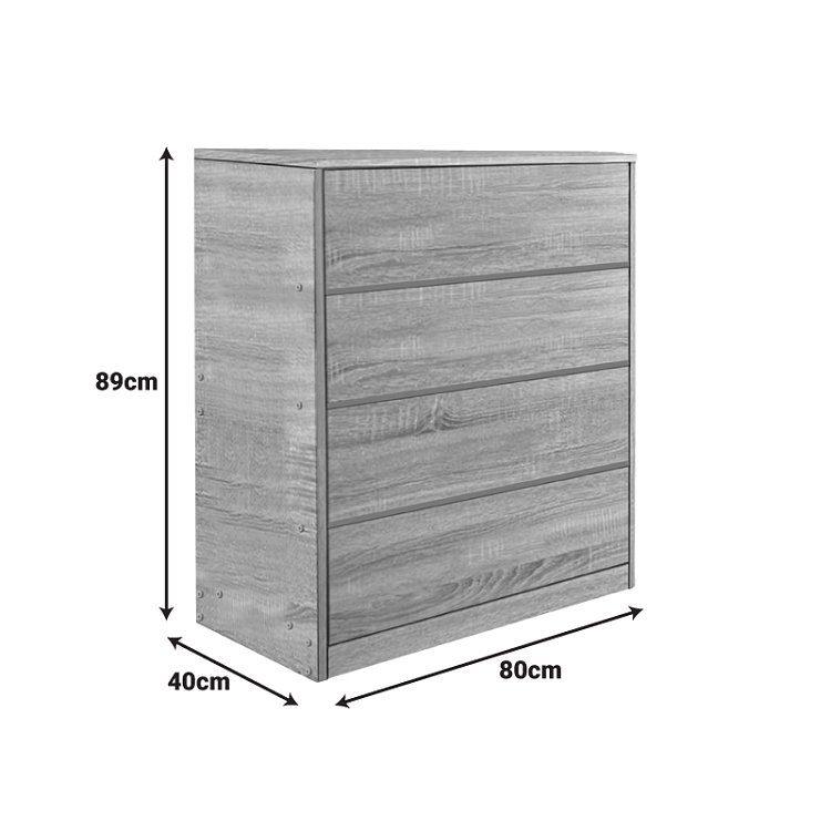 Συρταριέρα Kuanger pakoworld mdf σε φυσική απόχρωση 80x40x89εκ 072-000113