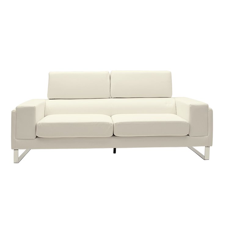 Καναπές Shea pakoworld 3θέσιος PU ivory-inox 198x80x87εκ 074-000008