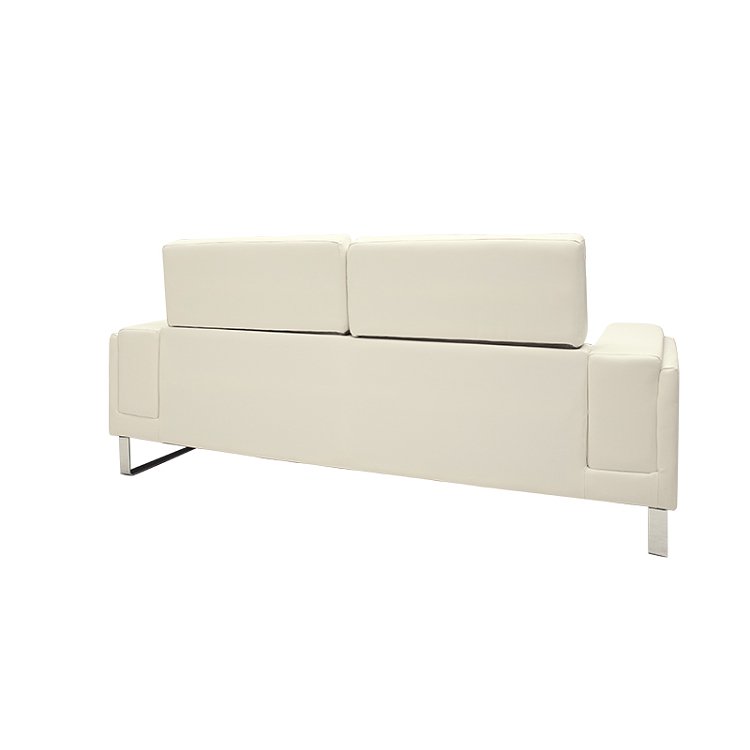 Καναπές Shea pakoworld 3θέσιος PU ivory-inox 198x80x87εκ 074-000008